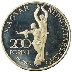 Téli Olimpia Lake Placid 200 Forint 1980 PP