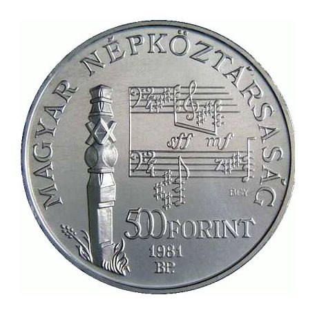 Bartók Béla 500 Forint 1981 BU