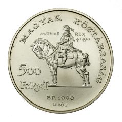 Mátyás Király (lóháton) 500 Forint 1990 BU