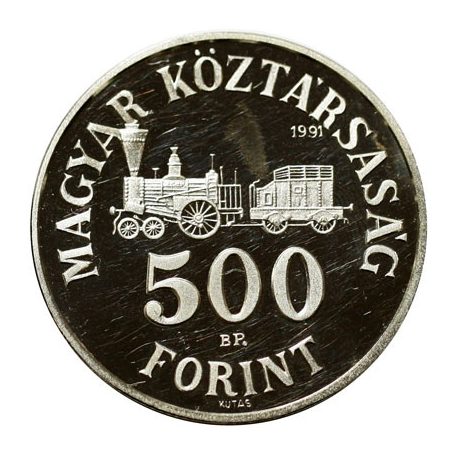 Széchenyi István 500 Forint 1991 PP ezüst