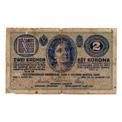 2 Korona Bankjegy 1914 vastag C sorozat G-VG