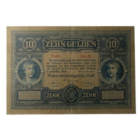 10 Forint - Gulden Bankjegy 1880