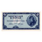100 millió B.-Pengő Bankjegy 1946 MINTA perforációval