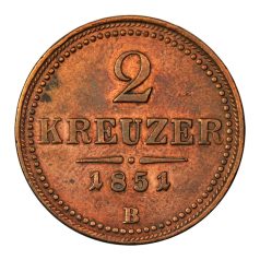 Ferenc József 2 Krajcár 1851 B