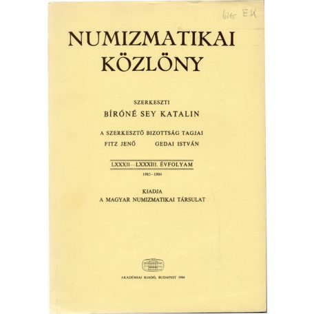 Numizmatikai Közlöny 82-83. évfolyam 1983-1984
