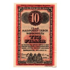 1916 Sopronnyék Hadifogolytábor 10 Fillér 
