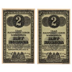   1916 Sopronnyék Hadifogolytábor 2 Korona római sorozat, sorszámkövető pár
