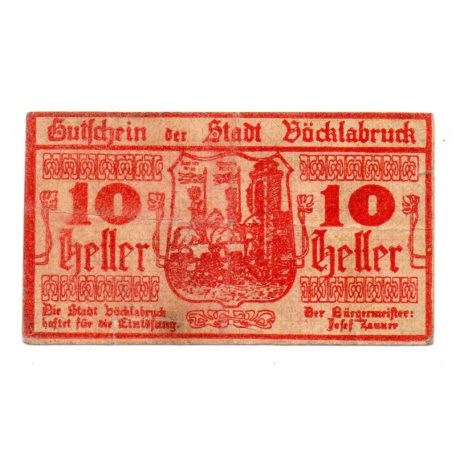 Ausztria Notgeld Vöcklabruck 10 Heller 1919