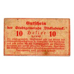 Ausztria Notgeld Vöcklabruck 10 Heller 1919