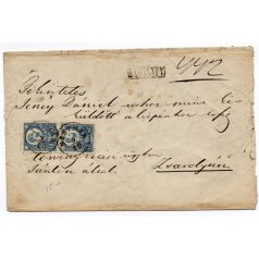   1871-es Réznyomatos 10 Krajcár pár levélen SZATMÁR bélyegzés