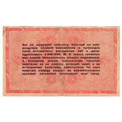   1 Millió Adópengő 1946 P53Ah F címer tükörkép és amelyeknek