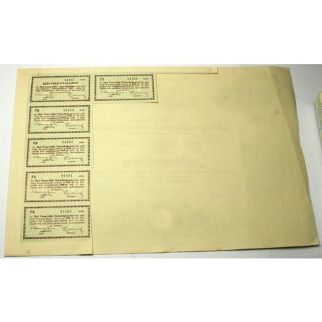 1930 Első Dunavidéki Takarékpénztár 50 Pengő Részvény