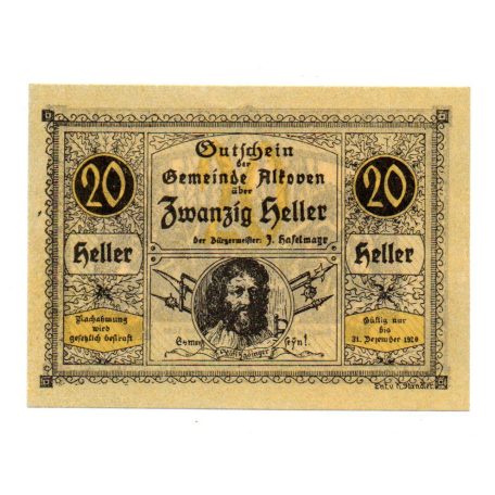 Ausztria Notgeld Alkoven 20 Heller 1920