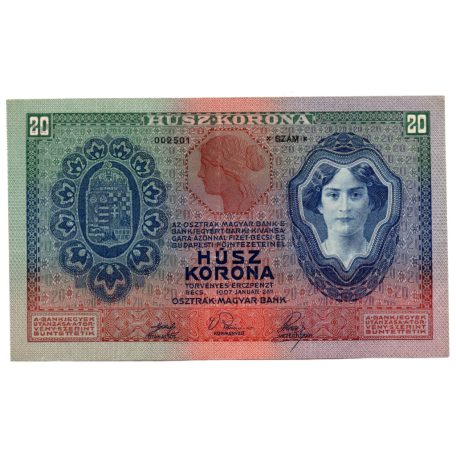 20 Korona Bankjegy 1907 EF