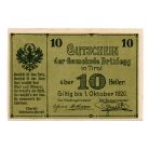 Ausztria Notgeld Brixlegg 10 Heller 1920