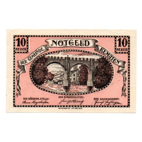 Ausztria Notgeld Kematen an der Krems 10 Heller 1920