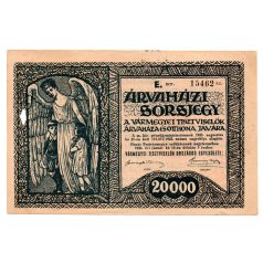 20000 Korona Árvaházi Sorsjegy E sorozat 1925