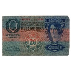   20 Korona Bankjegy 1913 I. kiadás Románia felűlbélyegzéssel VG