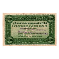   500 Korona Vásárlási visszatérítés  HANGYA 1898-tól Nagytályai