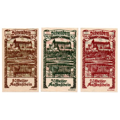 Ausztria Notgeld Sitzenberg 20-50-80 Heller 1920