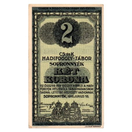 1916 Sopronnyék Hadifogolytábor 2 Korona arab sorozat
