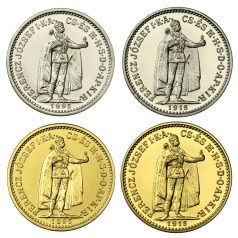   Ferenc József 10 Korona 1895 és 1915 réz és ezüst UV. párban