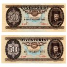 50 Forint Bankjegy-pár 1980 H és D sorozat