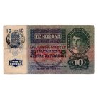 10 Korona Bankjegy 1915 román felülbélyezéssel VG