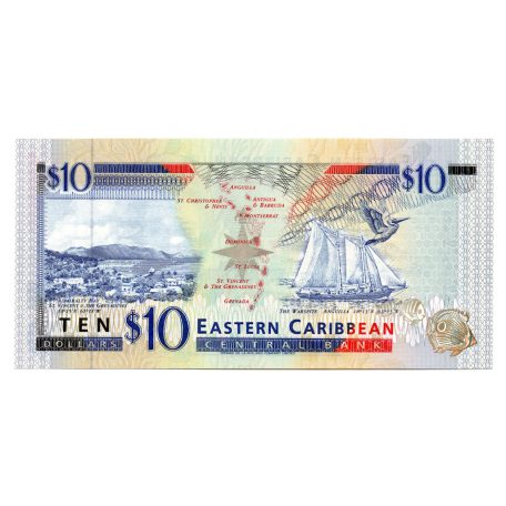 Kelet-karibi Államok 10 Dollár Bankjegy 1994 P32l