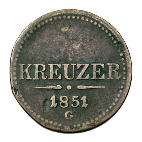 I. Ferenc József 3 Krajcár 1851 G gyártásihibás veret