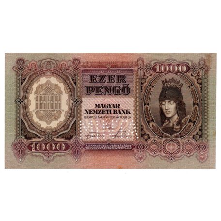 1000 Pengő Bankjegy 1943 MINTA