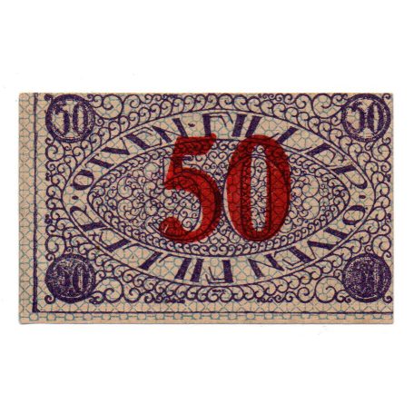 Pécs város Házipénztár  50 Fillér pénztárjegy 1919 3. kiadás EF