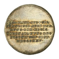   Karolina Auguszta 1825 Koronázási Ezüstjeton, Poszony 20,5 mm