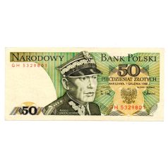 Lengyelország 50 Zloty Bankjegy 1988 P142c L170aa