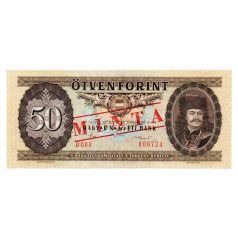   50 Forint Bankjegy 1986 MINTA lyukasztás és bélyegzés D000