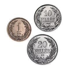   Ferenc József 1 10 20 Fillér 1906 UV bronz és nikkel leveret