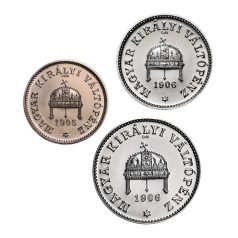   Ferenc József 1 10 20 Fillér 1906 UV bronz és nikkel leveret