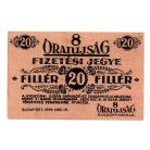 8 Órai Újság 20 Fillér Fizetési jegy 1919