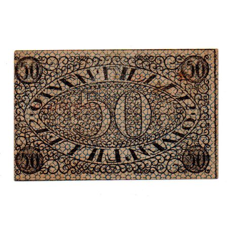 Pécs város Házipénztár 50 Fillér pénztárjegy 1919 1. Kiadás