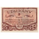 Uránia 5 Korona utalvány Szombathely 1920