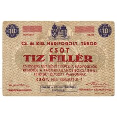 Csót Hadifogolytábor 10 Fillér 1916