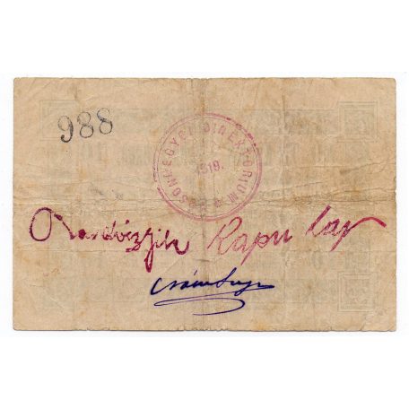 Mosonmagyaróvár Direktóriuma 10 Korona utalvány 1919