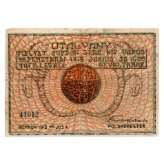 Sopron Város 10 Fillér Utalvány 1918.