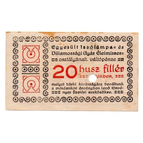 Egyesült Izzólámpa és Villamossági Gyár 20 Fillér