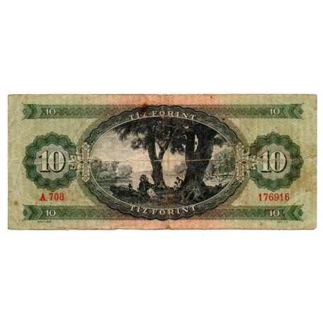10 Forint Bankjegy 1962 F - 01-es HÁTLAP - !!!