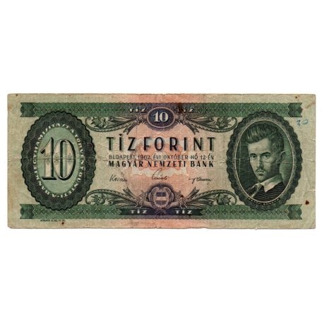 10 Forint Bankjegy 1962 F - 01-es HÁTLAP - !!!