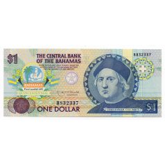   Bahama-szigetek 1 Dollár Bankjegy 1992 P50a Kolumbusz Kristóf