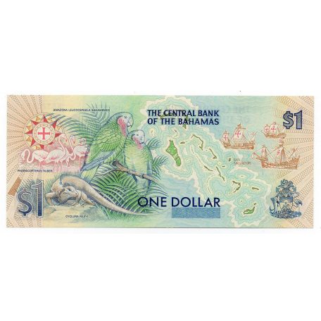 Bahama-szigetek 1 Dollár Bankjegy 1992 P50a Kolumbusz Kristóf