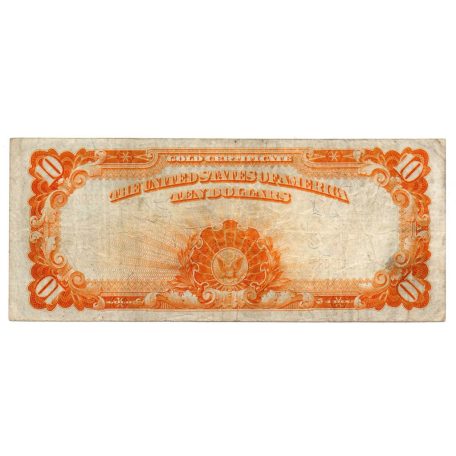 USA 10 Dollár Bankjegy Gold Certificate 1907