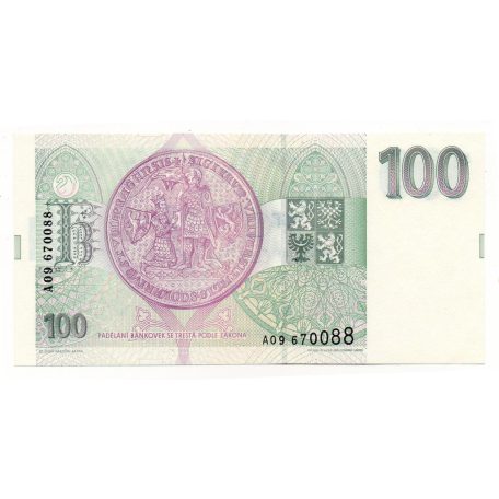 Cseh Köztársaság 100 Korona Bankjegy 1993